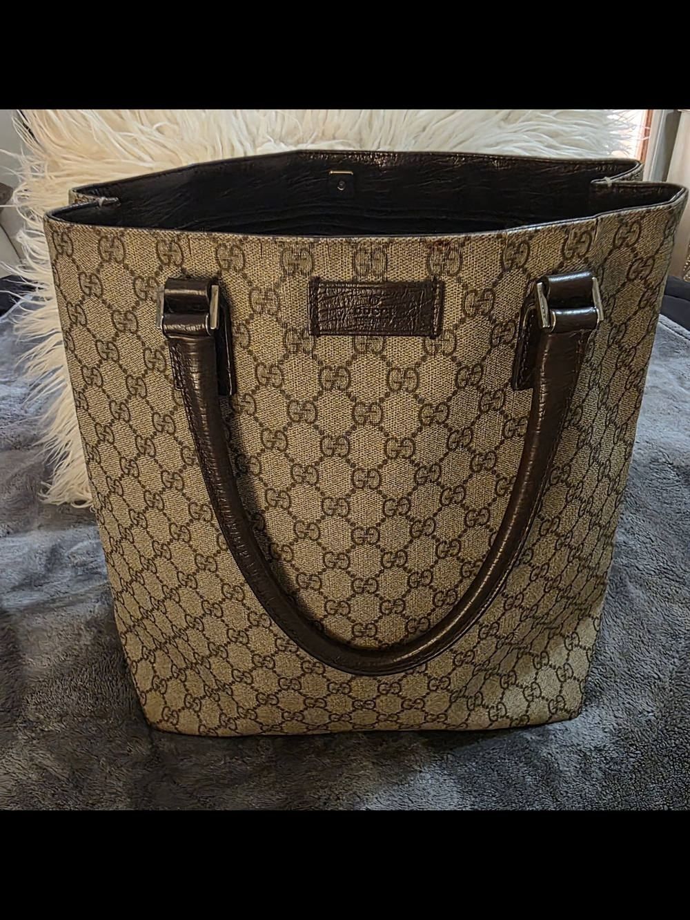 Gucci Brown Monogram Canvas Tote Bag